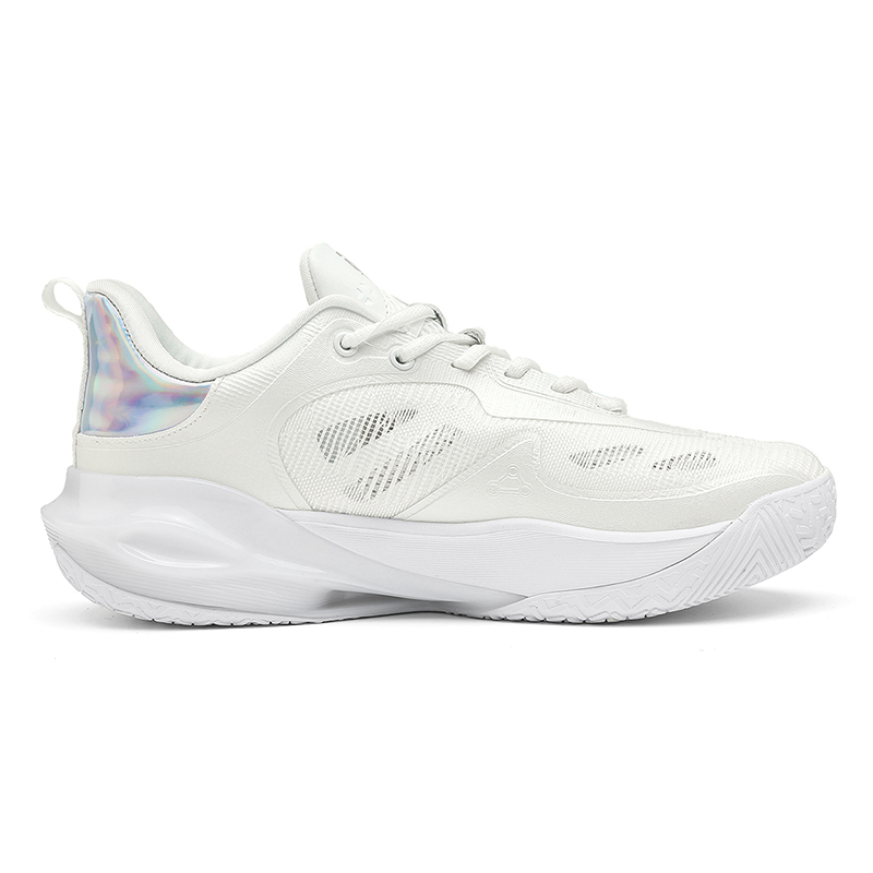 IVERSON Slip Resistant, Abrasion Resistant, Breathable Low top Basketball Shoes Unisex Moon White Silver