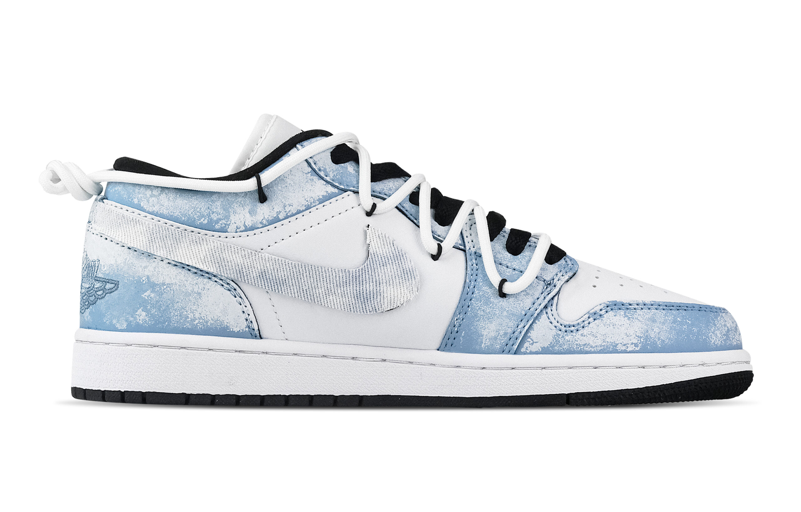 Jordan Air Jordan 1 Orchid Pavilion Collection, Heart Box Low top Vintage Basketball Shoes Unisex White Blue