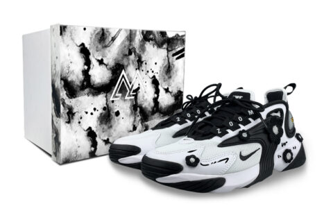 Nike Zoom 2K Cushioning Slip Resistant Breathable Mid top Running Shoes Unisex Black White