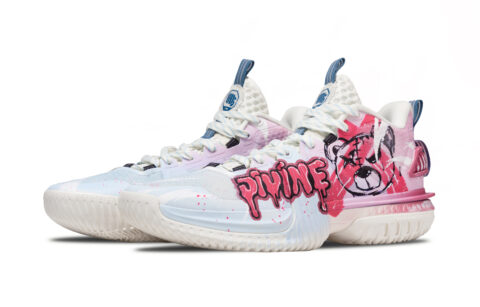 Li Ning Storm 2024 TPU Lightweight Rebound Grip Mid top Basketball Shoes Men’s Pink Blue