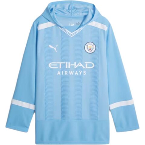 PUMA Manchester City Oversized Winter Football Jersey Soccer Jersey Men’s Light Blue