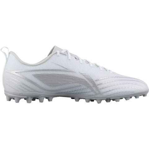 Li Ning MG Multi Ground Artificial Turf Slip Resistant Abrasion Resistant Soccer Shoes Men’s White Silver