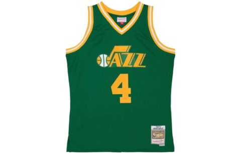 Mitchell Ness Basketball Jerseys Men’s Green Thin Straight Fit