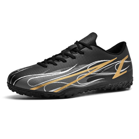 BIANSULONG Soft Ground Abrasion Resistant Coverage Impact Resistant Soccer Shoes Unisex Black