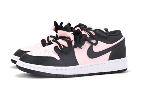 Jordan Air Jordan 1 Slip Resistant Coverage Low top Vintage Basketball Shoes GS Black Pink