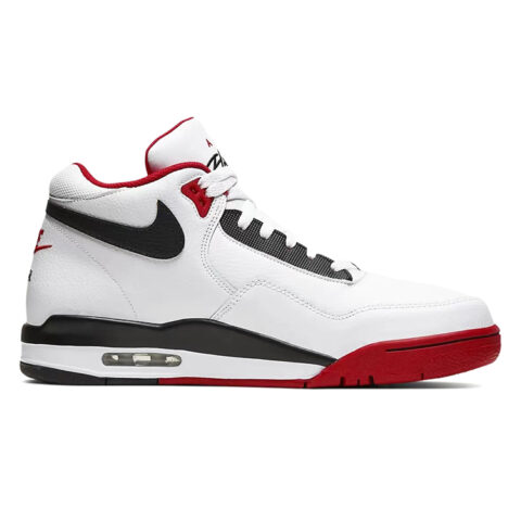 Nike Flight Legacy Cushioning Slip Resistant Abrasion Resistant Mid top Vintage Basketball Shoes Unisex Red White