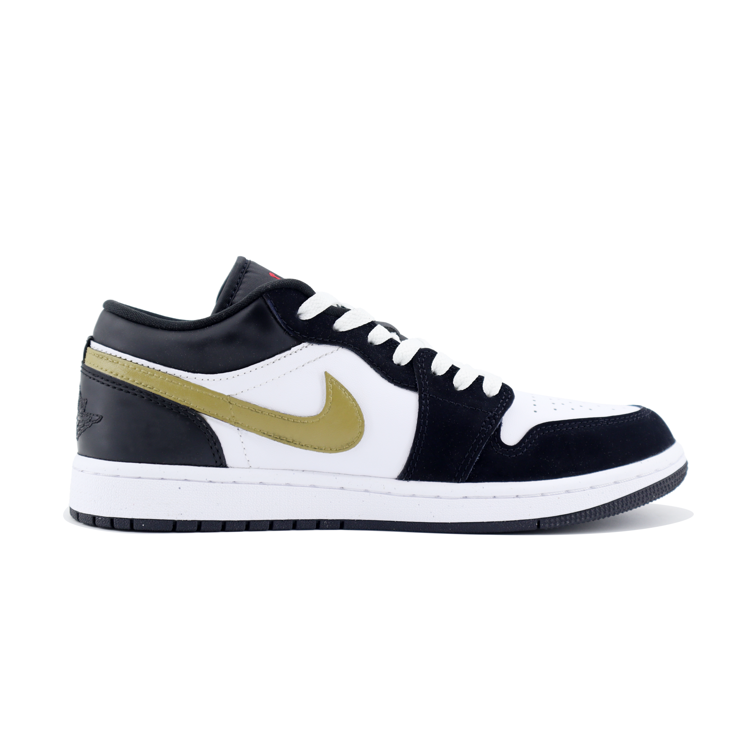Jordan Air Jordan 1 Slip Resistant Abrasion Resistant Low top Vintage Basketball Shoes Unisex Black White Brown