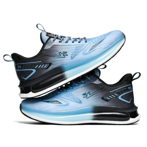 Binary Cushioning Slip Resistant Breathable Lightweight Rebound Low top Running Shoes Men’s Ice Blue