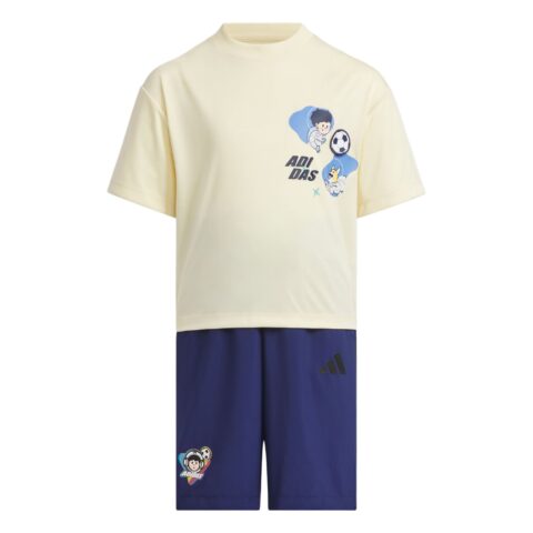 Adidas Casual Sportswear Set Warm Vanilla/Dark Blue Children Aged 3 7 Years Old