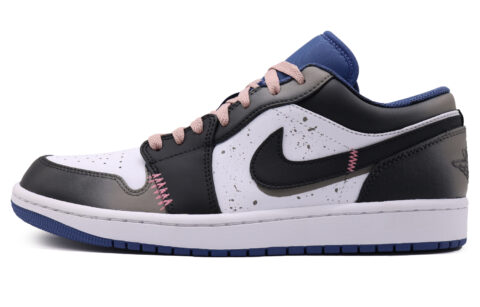 Jordan Air Jordan 1 Slip Resistant Abrasion Resistant Low top Vintage Basketball Shoes Men's Black White