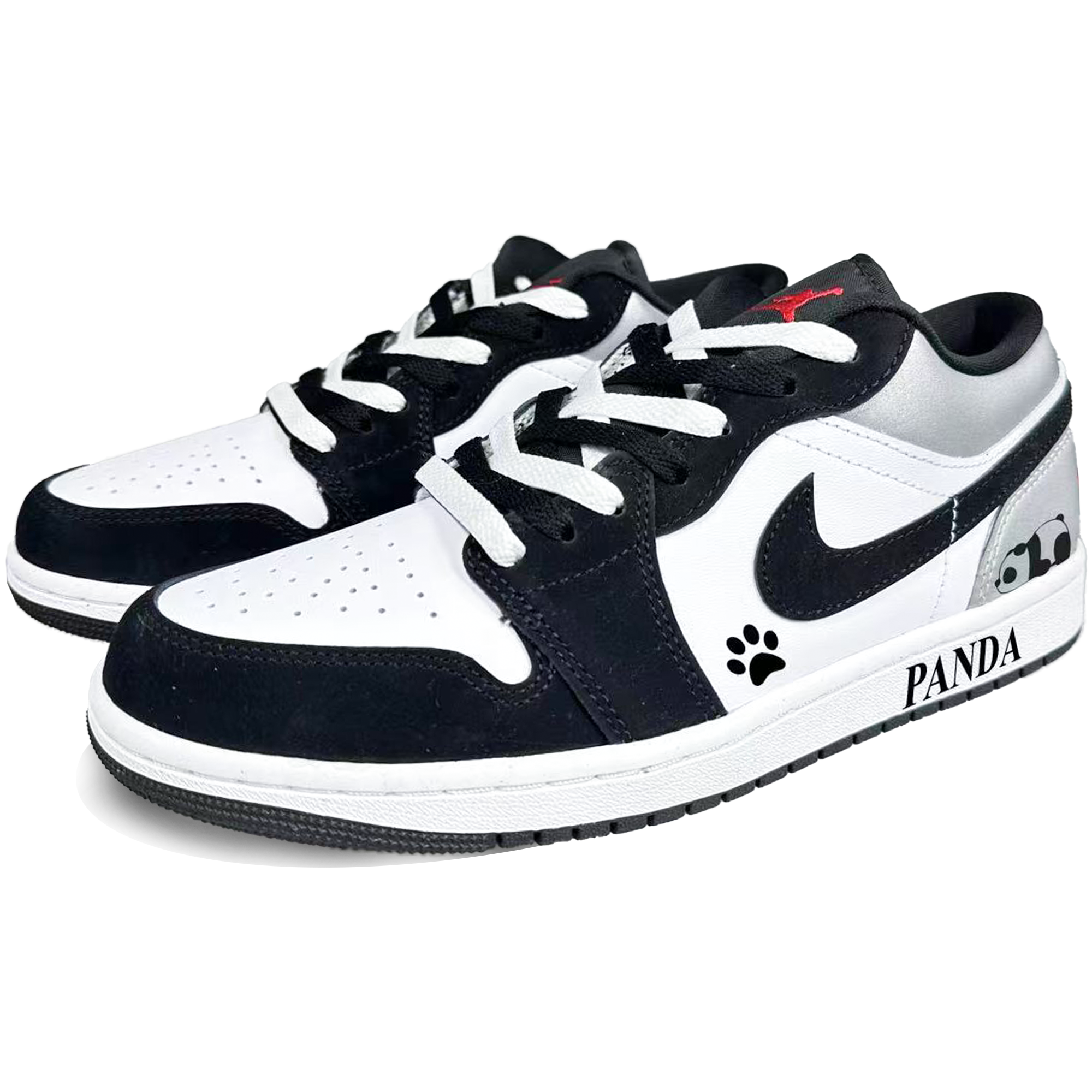 Jordan Air Jordan 1 Slip Resistant Abrasion Resistant Low top Vintage Basketball Shoes Men’s Black White