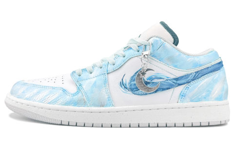 Jordan Air Jordan 1 Abrasion Resistant Abrasion Resistant Low top Vintage Basketball Shoes Unisex Sky Blue