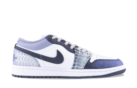 Jordan Air Jordan 1 Slip Resistant Abrasion Resistant Low top Vintage Basketball Shoes Men’s Blue White