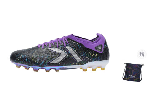 KELME Cushioning Abrasion Resistant Rebound Soccer Shoes Unisex Black Purple
