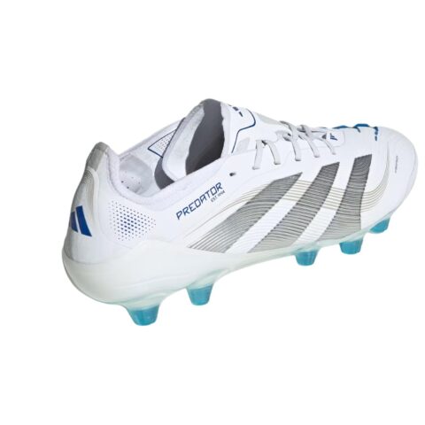 Adidas PREDATOR ELITE Soccer Shoes Unisex Low Top Cloud White/Metallic Silver/Bright Royal Blue