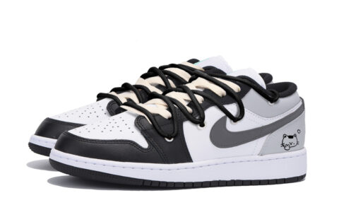 Jordan Air Jordan 1 Puppy Fragment Slip Resistant Abrasion Resistant Low top Vintage Basketball Shoes Men’s Dark Gray