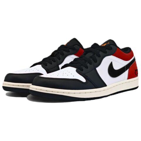 Jordan Air Jordan 1 Abrasion Resistant Abrasion Resistant Low top Vintage Basketball Shoes Unisex Red Black