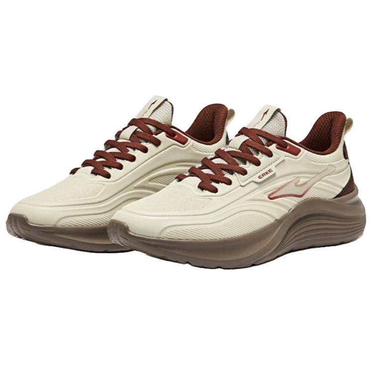Erke Mingyu 2 Synthetic Leather Cushioning Waterproof Low top Running Shoes Men’s Gray Brown