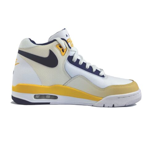 Nike Flight Legacy Cushioning Slip Resistant Abrasion Resistant High top Vintage Basketball Shoes Men’s White