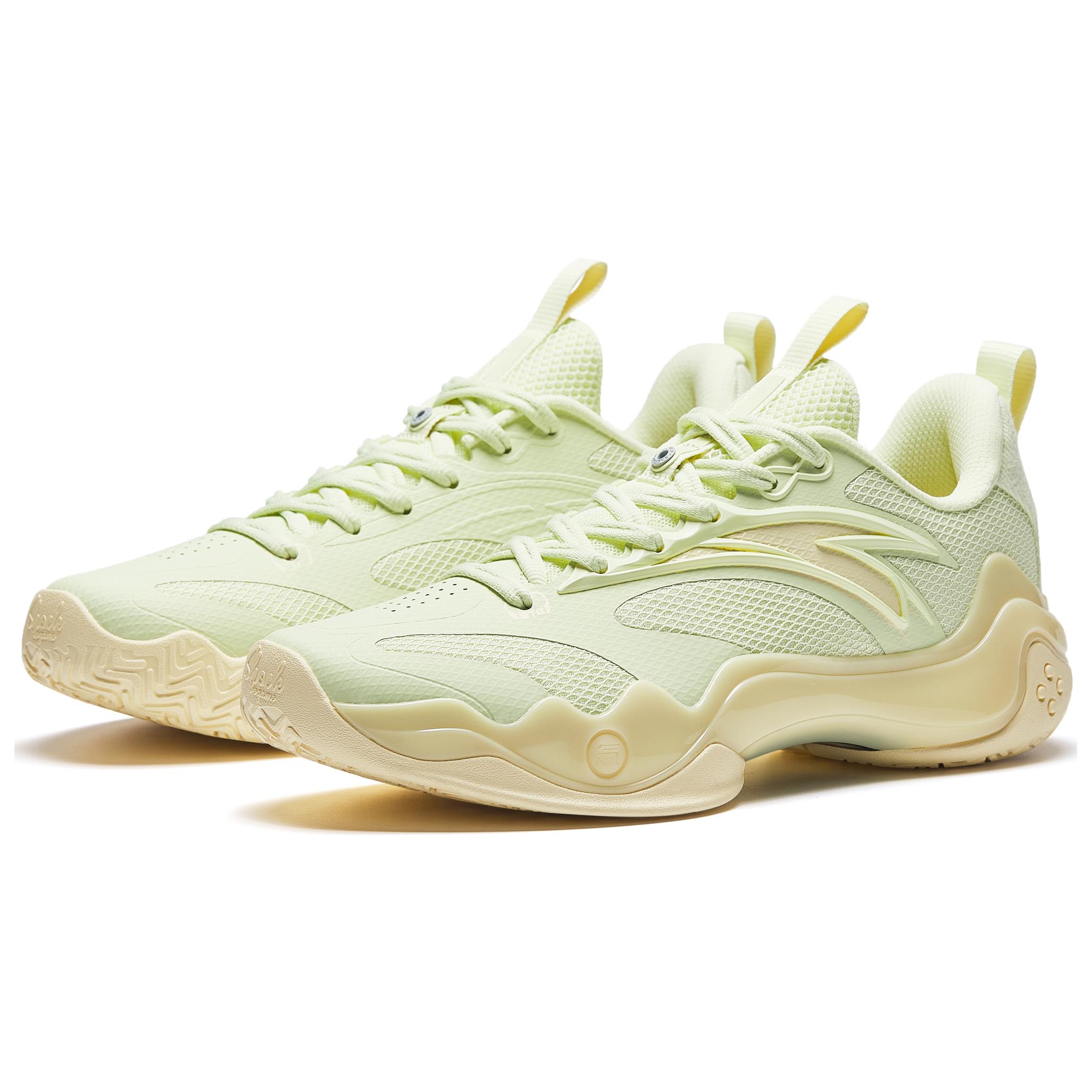 Anta Shock Wave 4 Slip Resistant, Abrasion Resistant, Breathable Low top Basketball Shoes Men’s Green Yellow