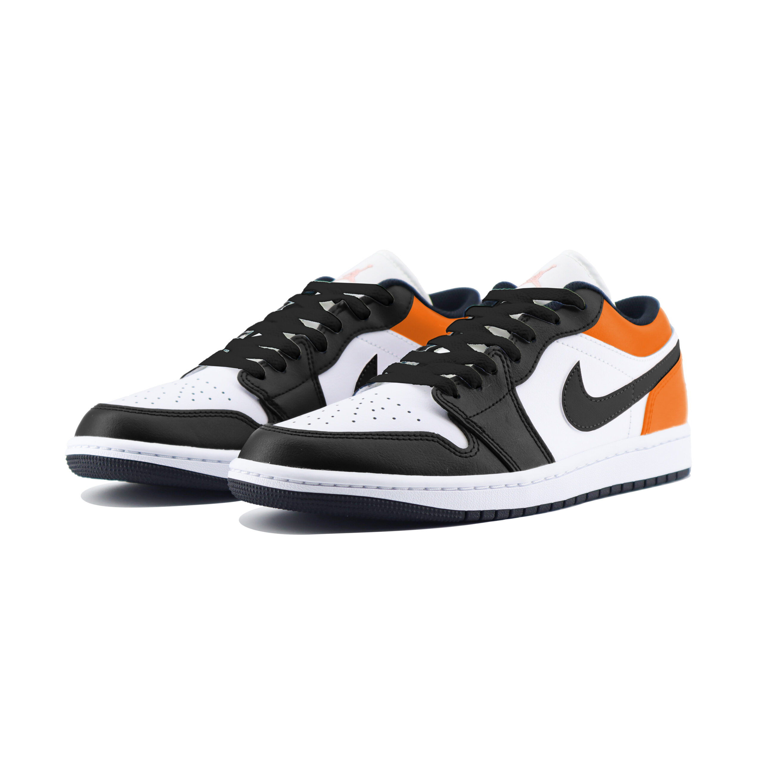 Jordan Air Jordan 1 Low Abrasion Resistant Abrasion Resistant Low top Vintage Basketball Shoes Unisex Black Orange