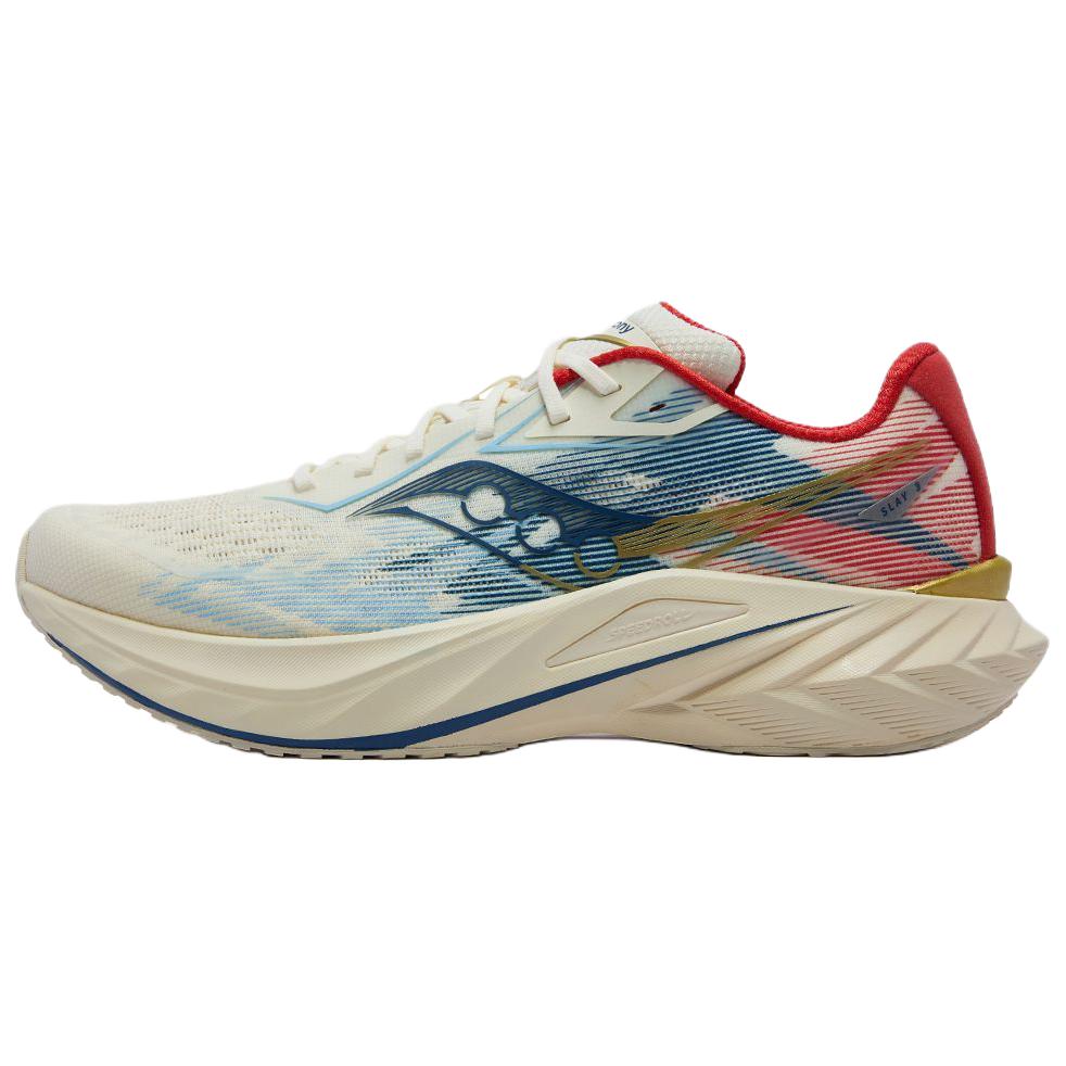 Saucony SLAY Full Speed 3 Running Shoes Unisex Beige Blue Red