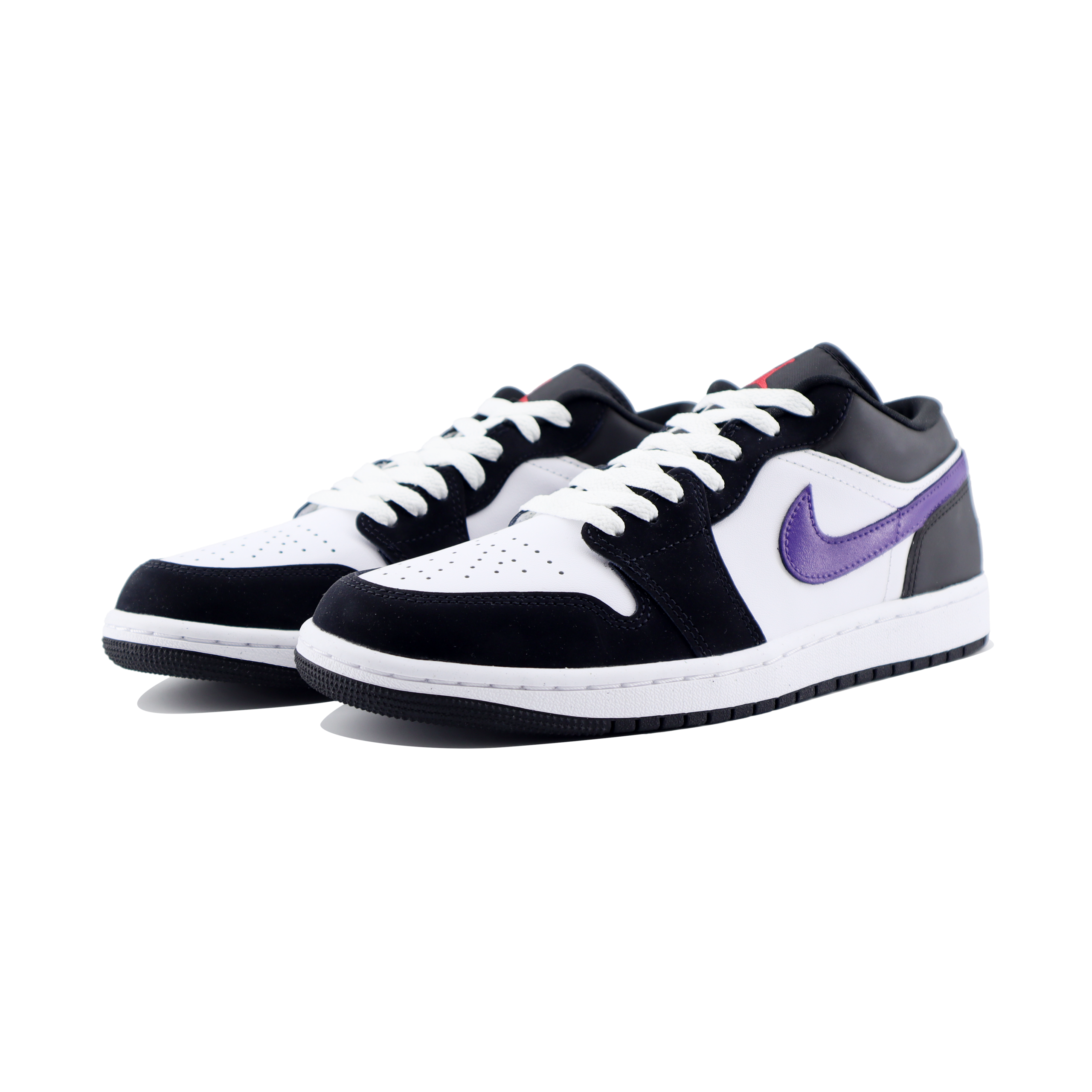 Jordan Air Jordan 1 Slip Resistant Abrasion Resistant Low top Vintage Basketball Shoes Unisex Black Purple