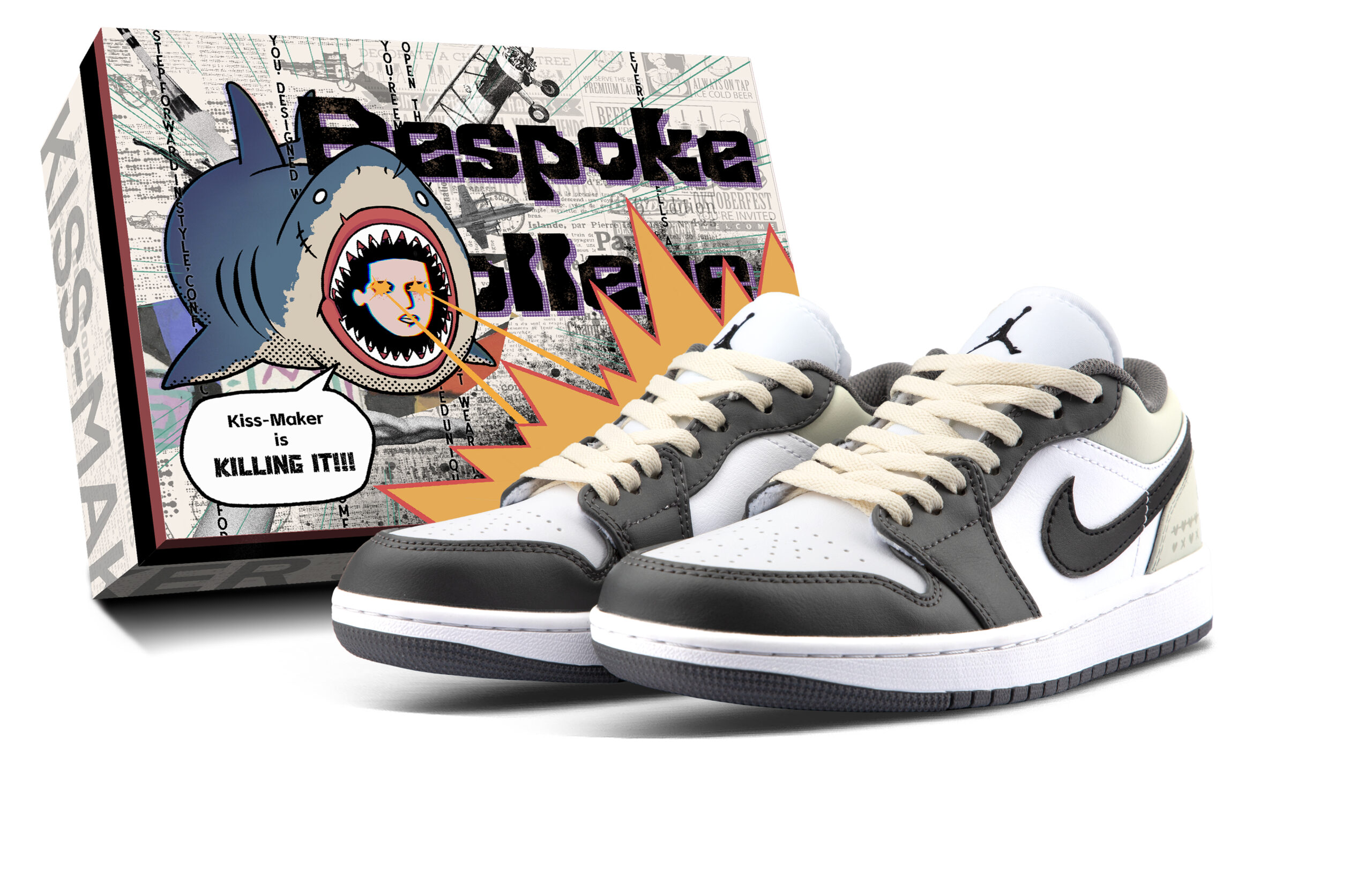 Jordan Air Jordan 1 Cushioning Slip Resistant Low top Vintage Basketball Shoes Unisex Beige