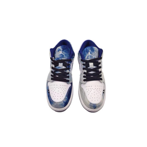 Jordan Air Jordan 1 Abrasion Resistant Low top Vintage Basketball Shoes Men’s White Blue