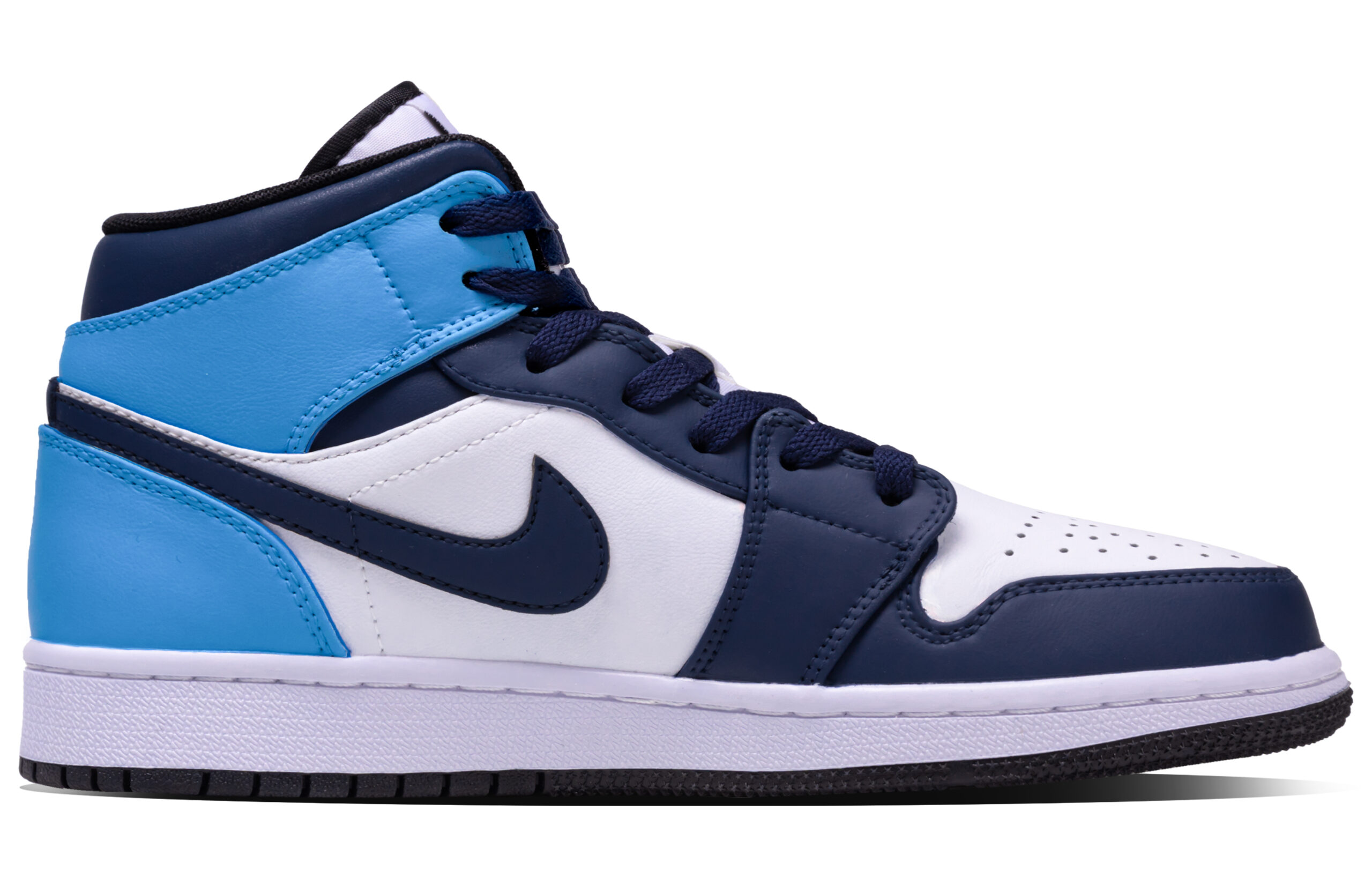 Jordan Air Jordan 1 Abyssal Ore Leather Mid top Vintage Basketball Shoes Unisex Blue White