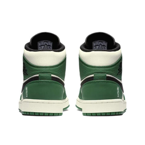 Jordan Air Jordan 1 Abrasion Resistant Slip Resistant Mid top Vintage Basketball Shoes Men’s White Green