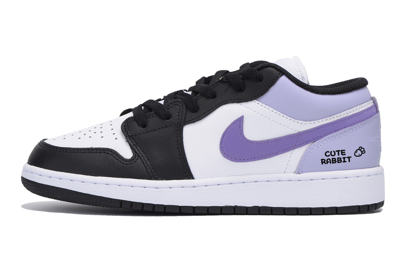 Jordan Air Jordan 1 Radish Taro Slip Resistant Low top Vintage Basketball Shoes Men’s White Purple