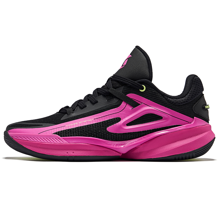 Erke Qianxun TD Cushioning Rebound Anti Rollover Low top Basketball Shoes Men’s Jet Black Laser Fuchsia