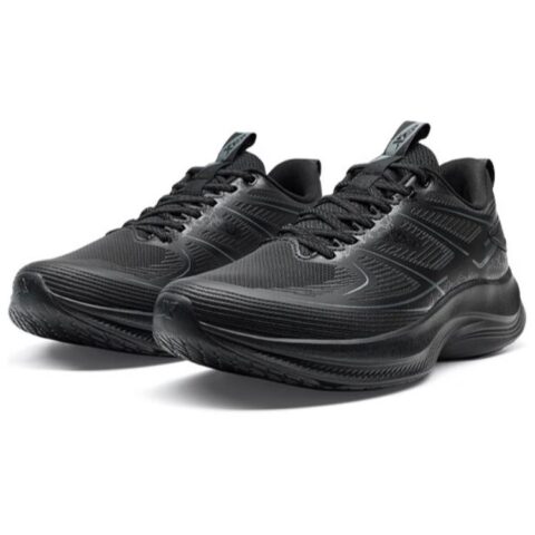 XTEP Cushioning Slip Resistant Abrasion Resistant Low top Casual Running Shoes Men’s Black Gray