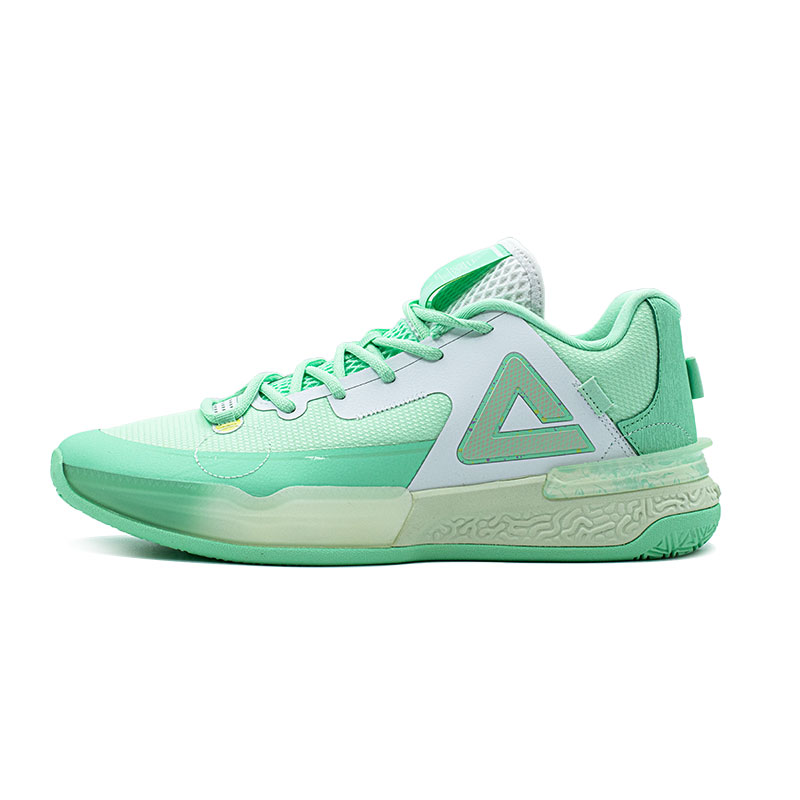 PEAK Taichi Large Triangle 3v2 Cushioning, Wear Resistant Low top Basketball Shoes Men’s White Green