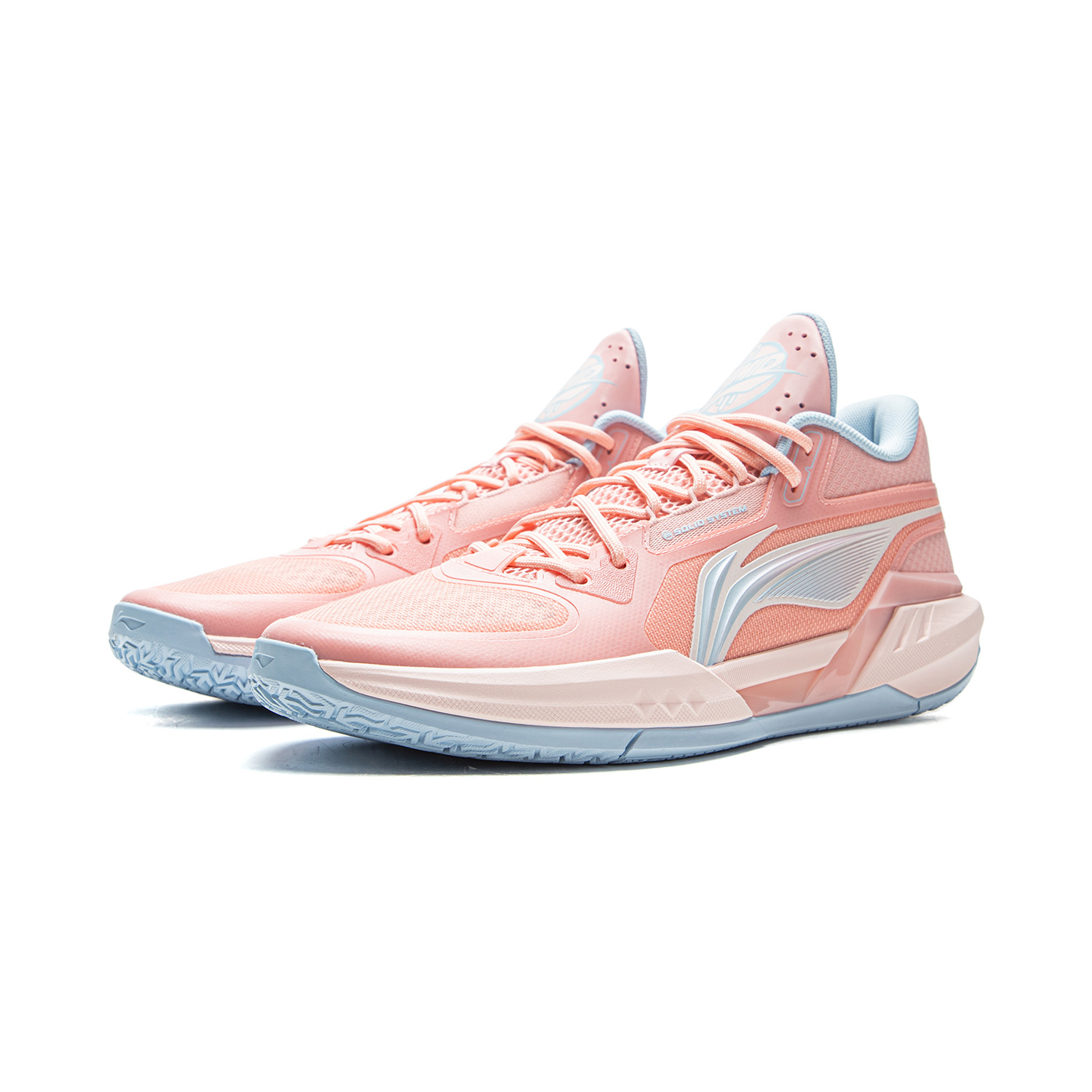 Li Ning Light Speed 3mid Basketball Shoes Men’s Low Top Rouge Pink/Clear Sky Blue