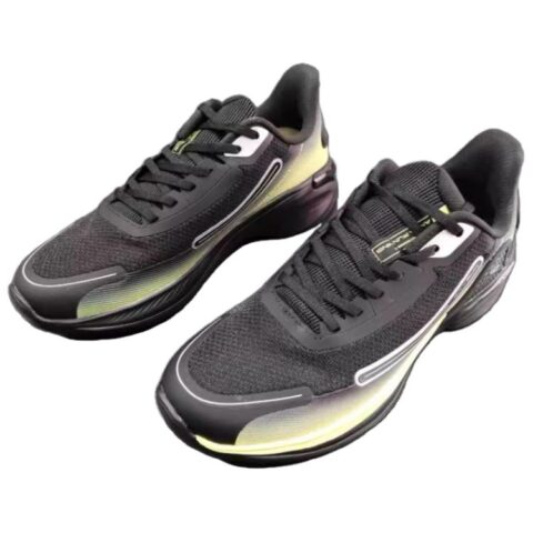 Anta Slip Resistant, Abrasion Resistant, Breathable Low top Casual City Commuting Running Shoes Men’s Black Yellow