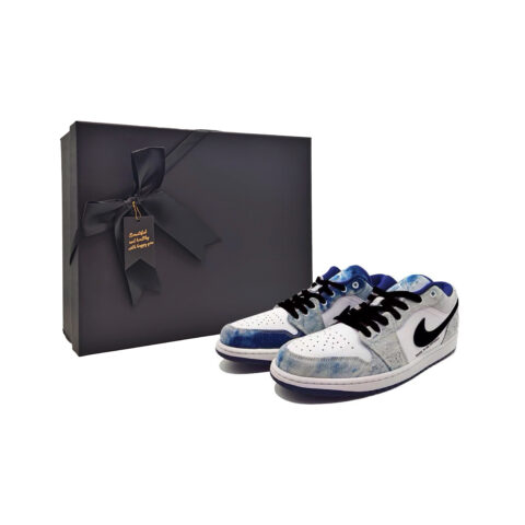 Jordan Air Jordan 1 Infinity Abrasion Resistant Low top Vintage Basketball Shoes Men’s White Blue