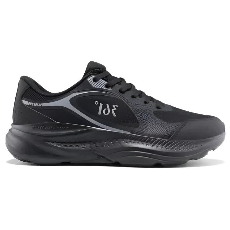 361° Abrasion Resistant Breathable Low top 361°NFO Soft Rebound Technology Casual Sprint Running Shoes Men’s Black