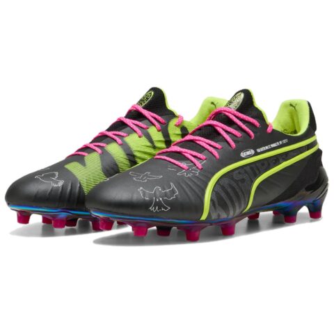 KIDSUPER x PUMA King Ultimate AG Artificial Ground FG Firm Ground Abrasion Resistant Soccer Shoes Unisex Black