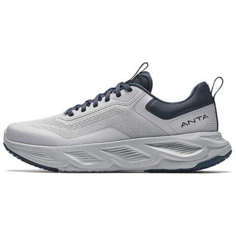 Anta Slip Resistant Abrasion Resistant Low top Running Shoes Men's Gray Blue