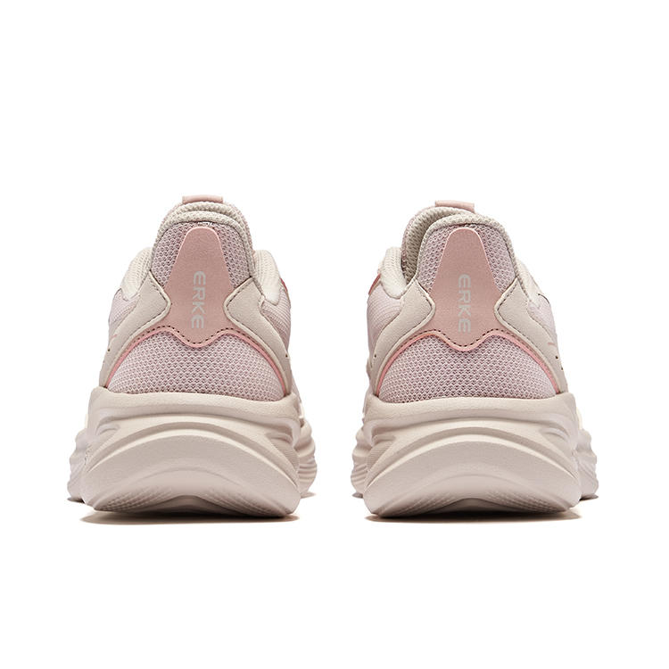 Erke Hunt Slip Resistant Lightweight Rebound Low top Running Shoes Women’s Painted Gray Clay Pink