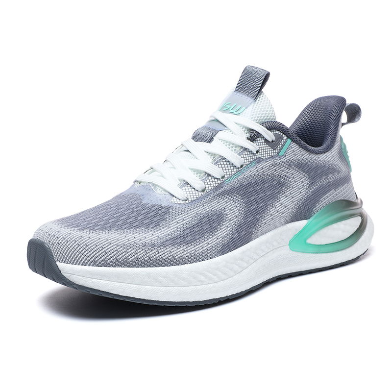 JSWEI Slip Resistant, Abrasion Resistant, Breathable Low top Casual Running Shoes Men’s White Gray