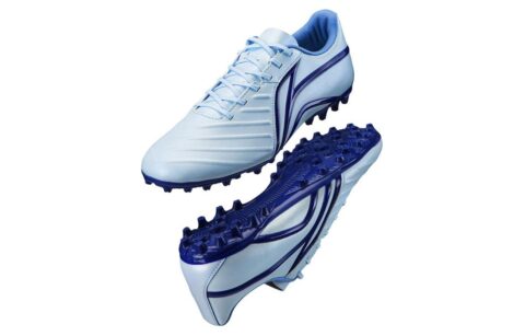 Li Ning AG Artificial Ground Artificial Turf Cushioning Slip Resistant Abrasion Resistant Soccer Shoes Men’s Blue White