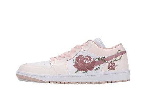 Jordan Air Jordan 1 Thorn Rose Abrasion Resistant Low top Vintage Basketball Shoes Unisex Pink