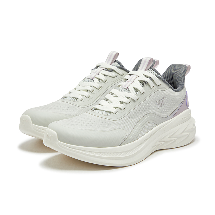 361° Flying Feather 3.0 Abrasion Resistant Breathable Slip Resistant Low top Running Shoes Women’s Beige Purple