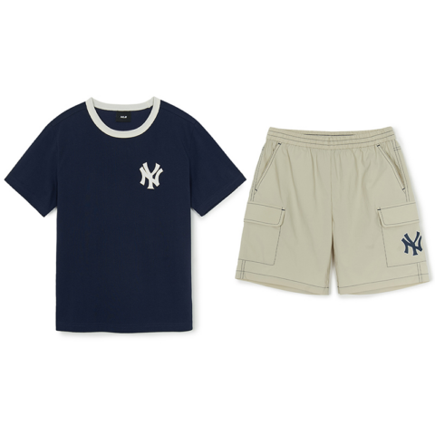 MLB KIDS Casual Sportswear New York Yankees 2 Piece Set Navy Blue Children Aged 3 7 Years Old