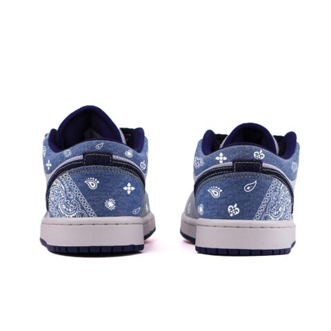 Jordan Air Jordan 1 Slip Resistant Abrasion Resistant Low top Vintage Basketball Shoes Men’s Blue White