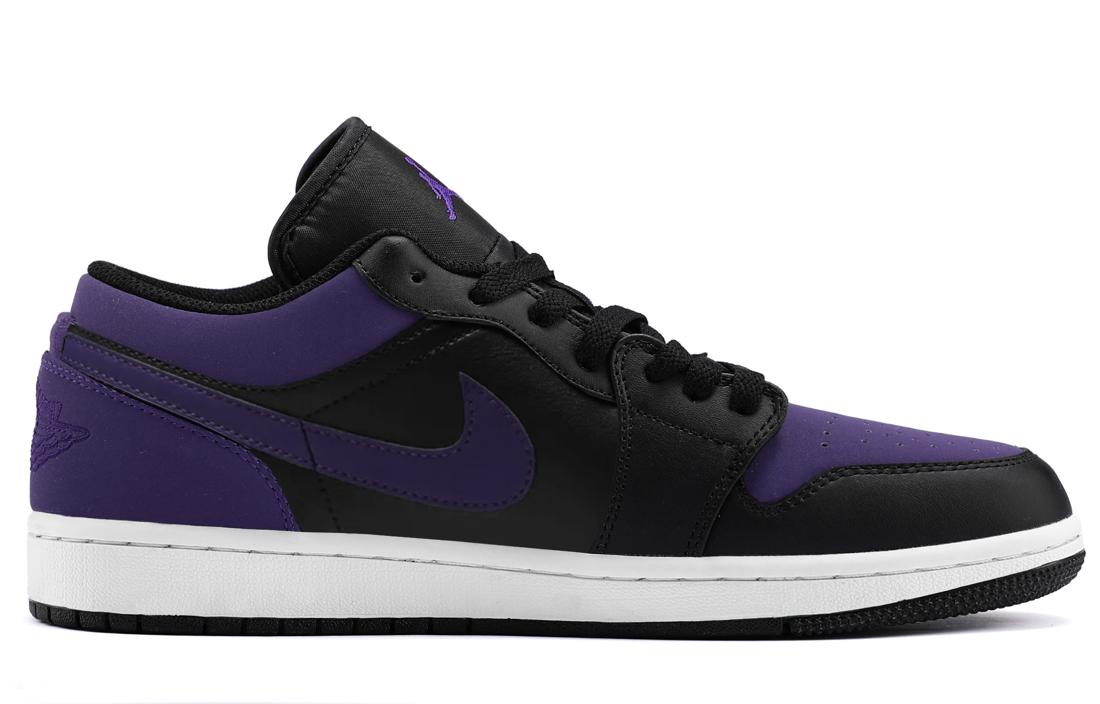 Jordan Air Jordan 1 Lightweight Low top Vintage Basketball Shoes Unisex Purple Black