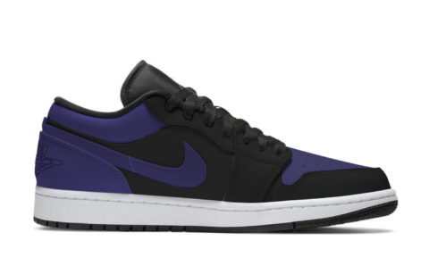 Jordan Air Jordan 1 Shopping Bag Abrasion Resistant Low top Vintage Basketball Shoes Unisex Black Purple